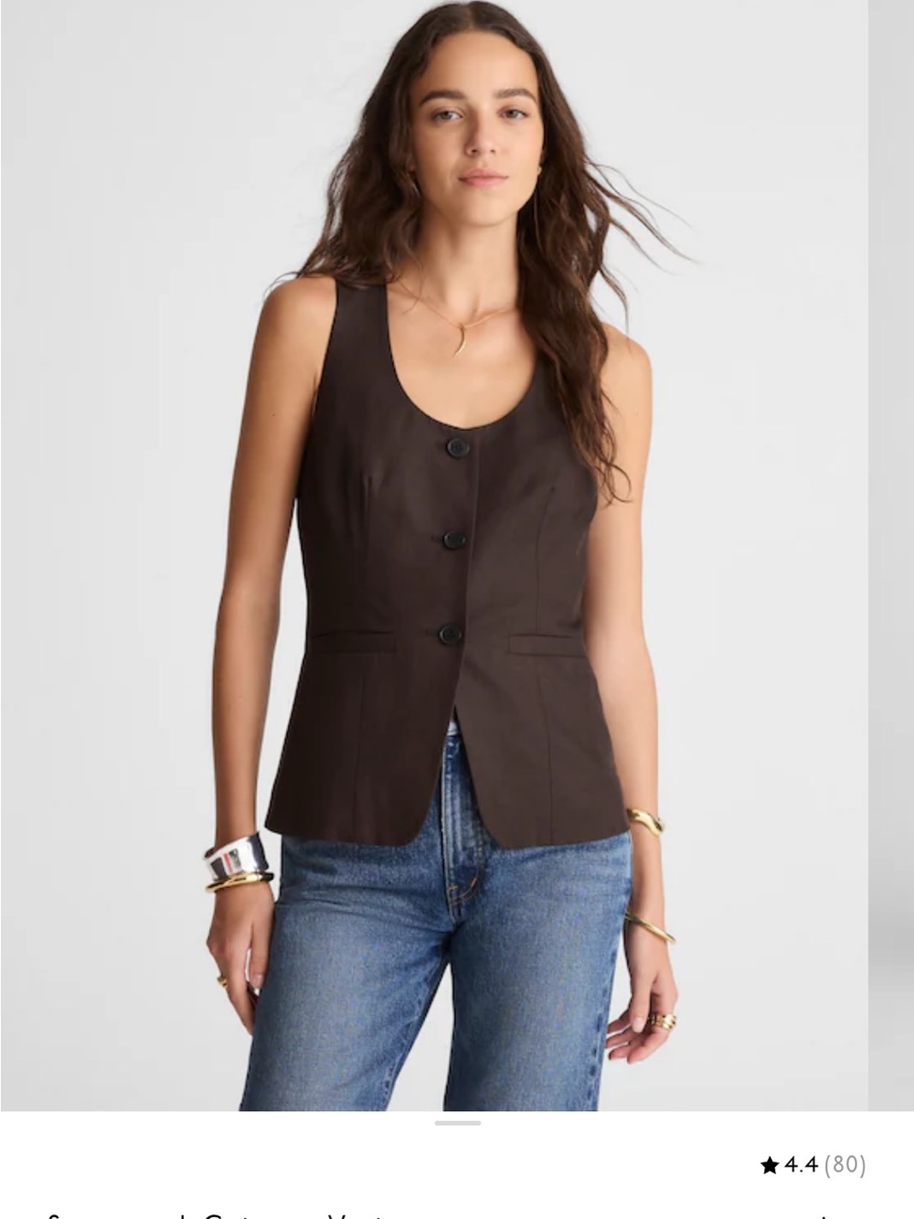 Madewell Scoopneck Cutaway Vest, size 4
